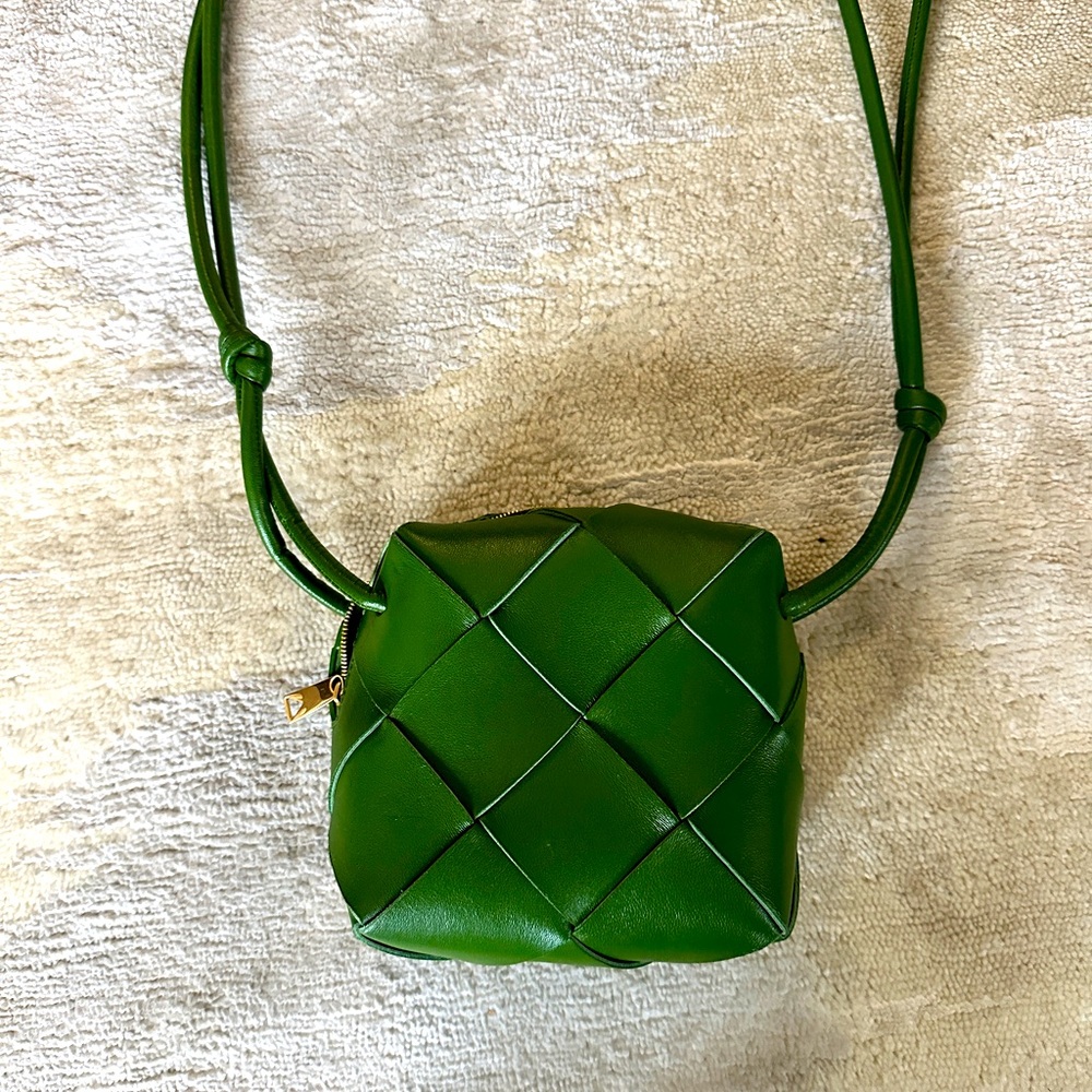 Bottega Veneta mini cassette camera bag